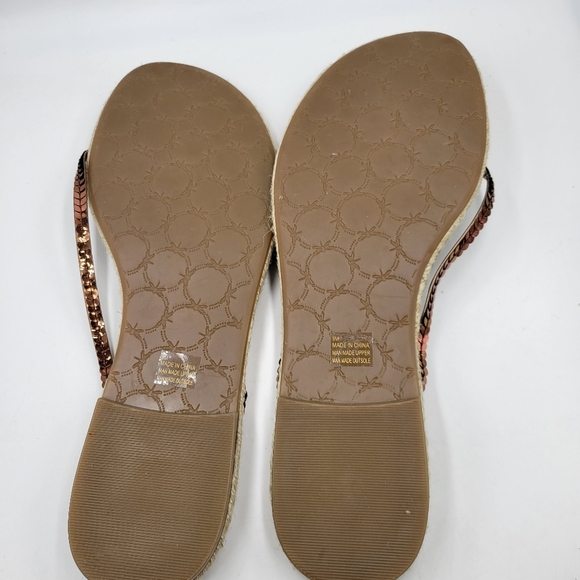Talbots- Copper Sequence Flip Flops Woman's Size 9M - Picture 6 of 10